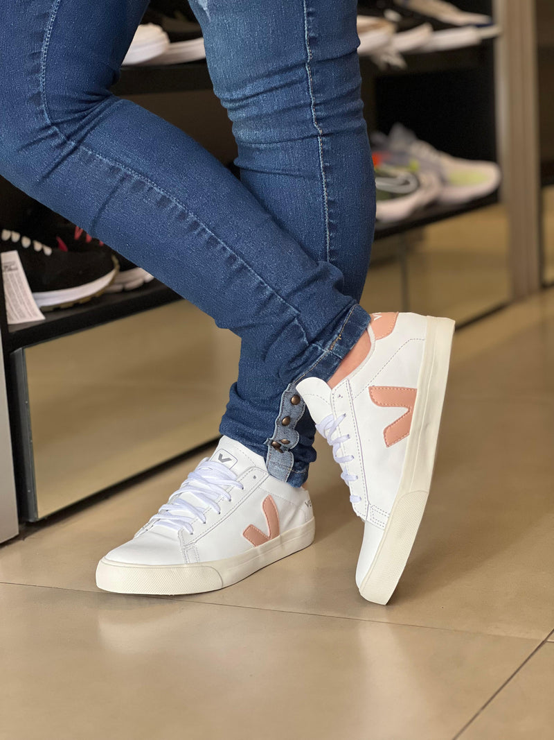 TENIS VERT CASUAL BRANCO ROSA