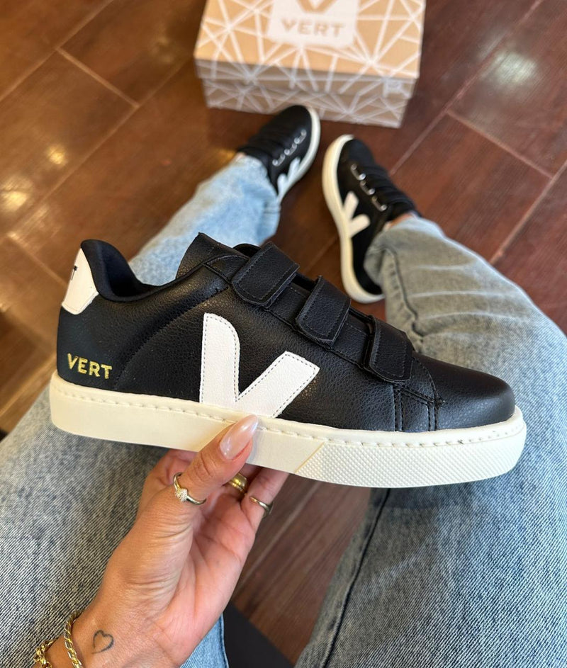 TENIS VERT VELCRO 1 BLACK