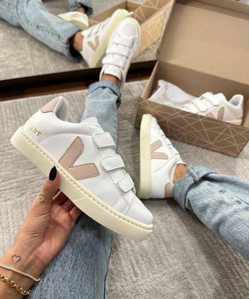 TENIS VERT VELCRO 1 BRANCO NUDE