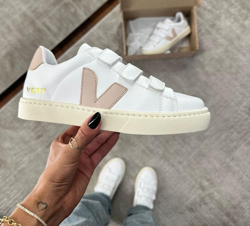TENIS VERT VELCRO 1 BRANCO NUDE