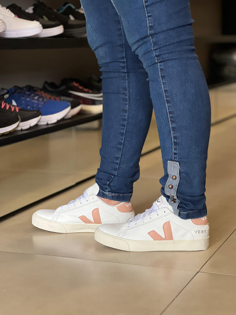 TENIS VERT CASUAL BRANCO ROSA