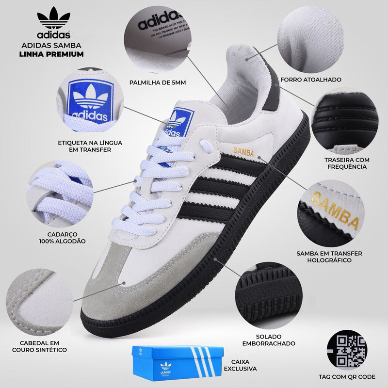 ADIDAS SAMBA PREMIUM BCO PRETO