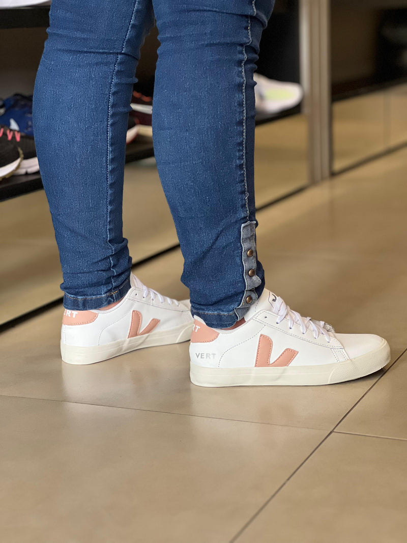 TENIS VERT CASUAL BRANCO ROSA