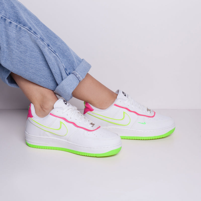 TÊNIS NIKE AIR FORCE SHADOW BRANCO ROSA/LIMÃO
