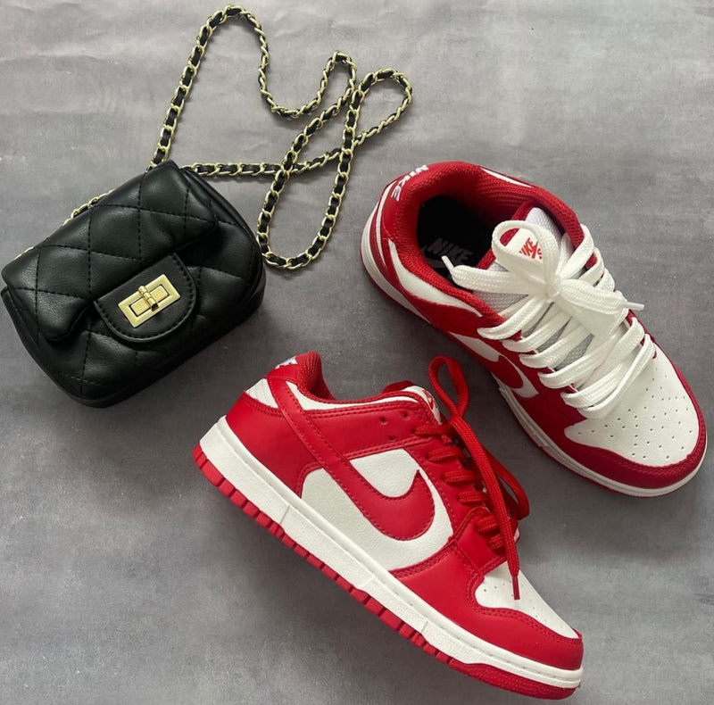 TÊNIS DUNK SLOW BRANCO VERMELHO