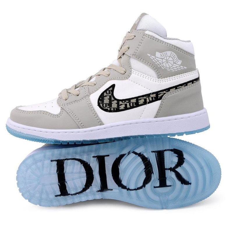 BOTA AIR JORDAN DIOR BRANCO CINZA