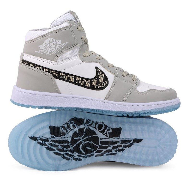 BOTA AIR JORDAN DIOR BRANCO CINZA