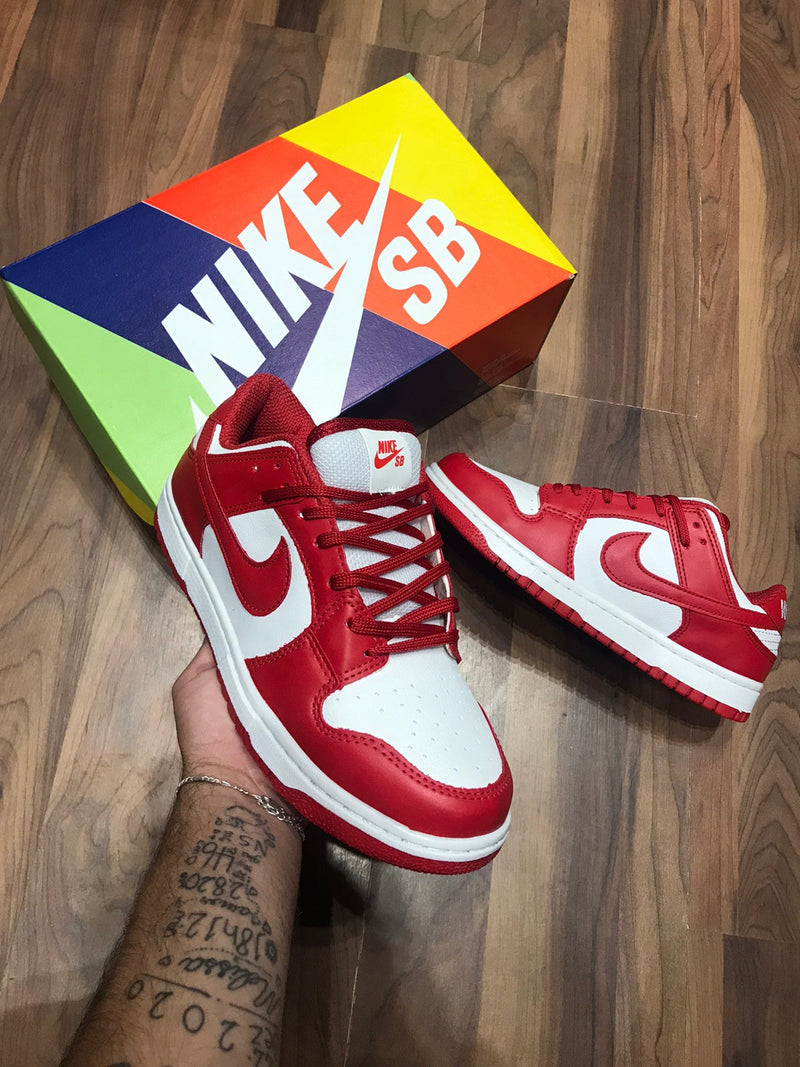 TÊNIS DUNK SLOW BRANCO VERMELHO
