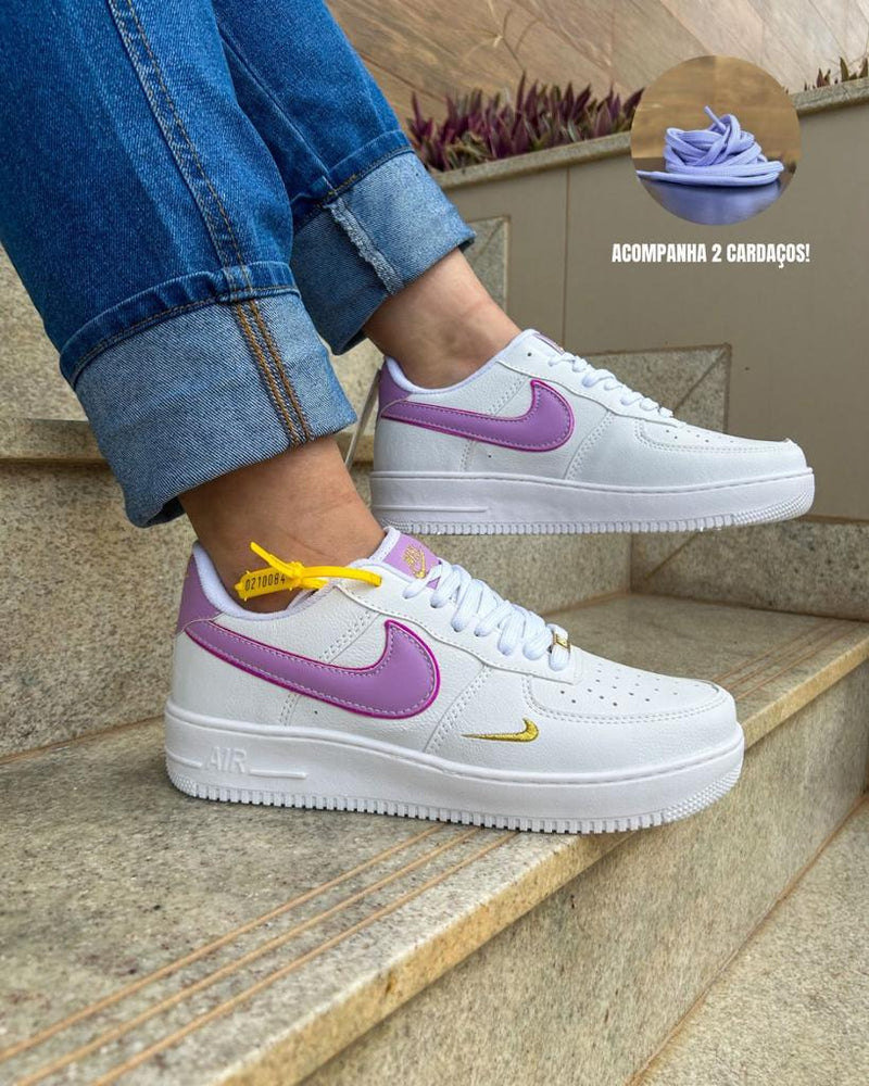 TÊNIS NIKE AIR FORCE BRANCO LILÁS