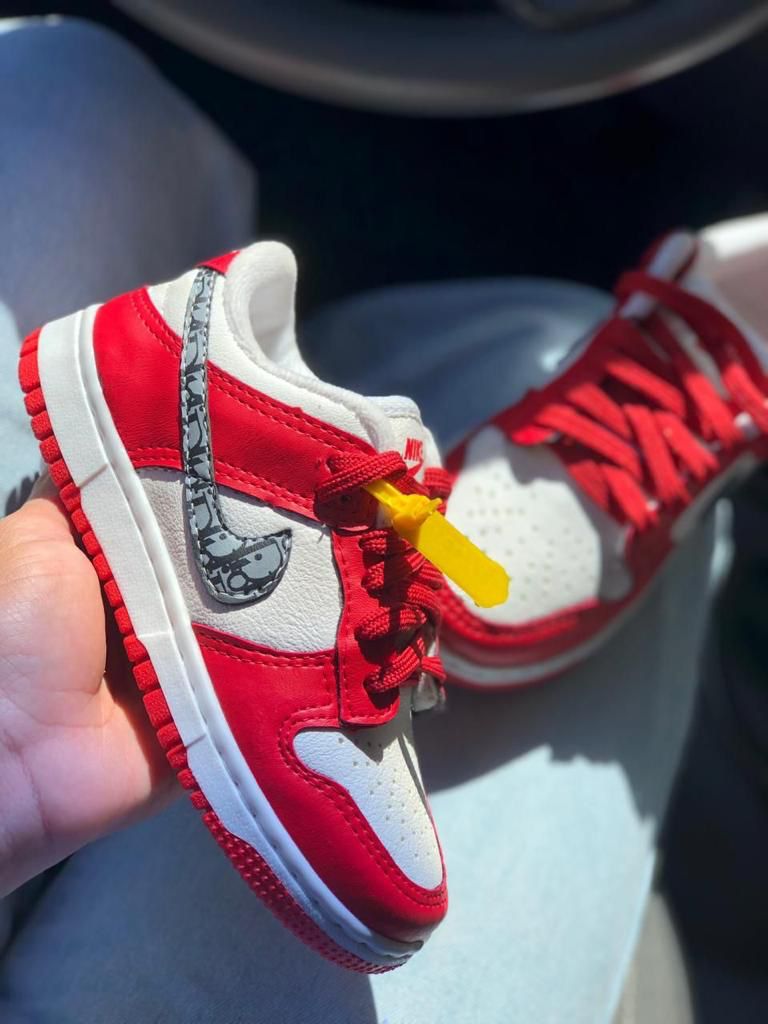 TÊNIS AIR DUNK INFANTIL WHITE RED