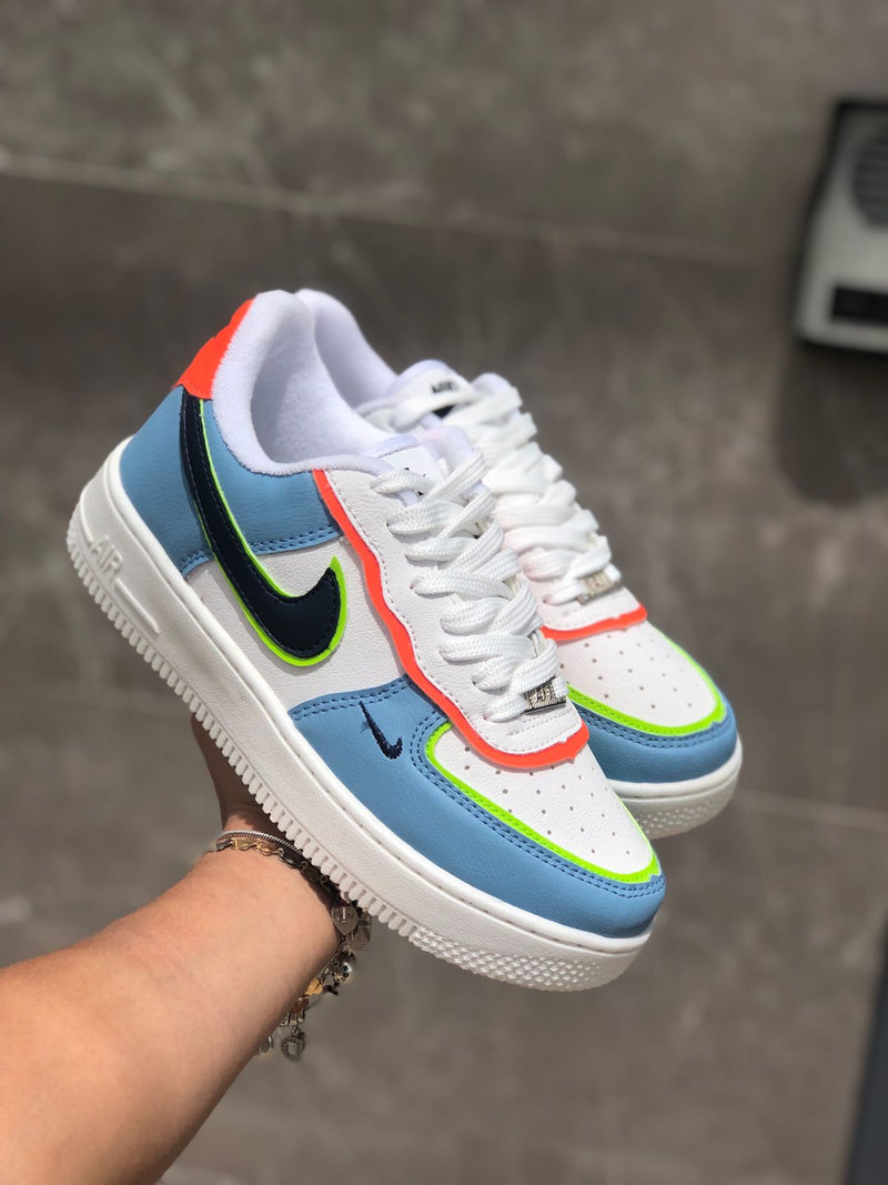 TÊNIS NIKE AIR FORCE SHADOW  Bco/Azul/Laranja