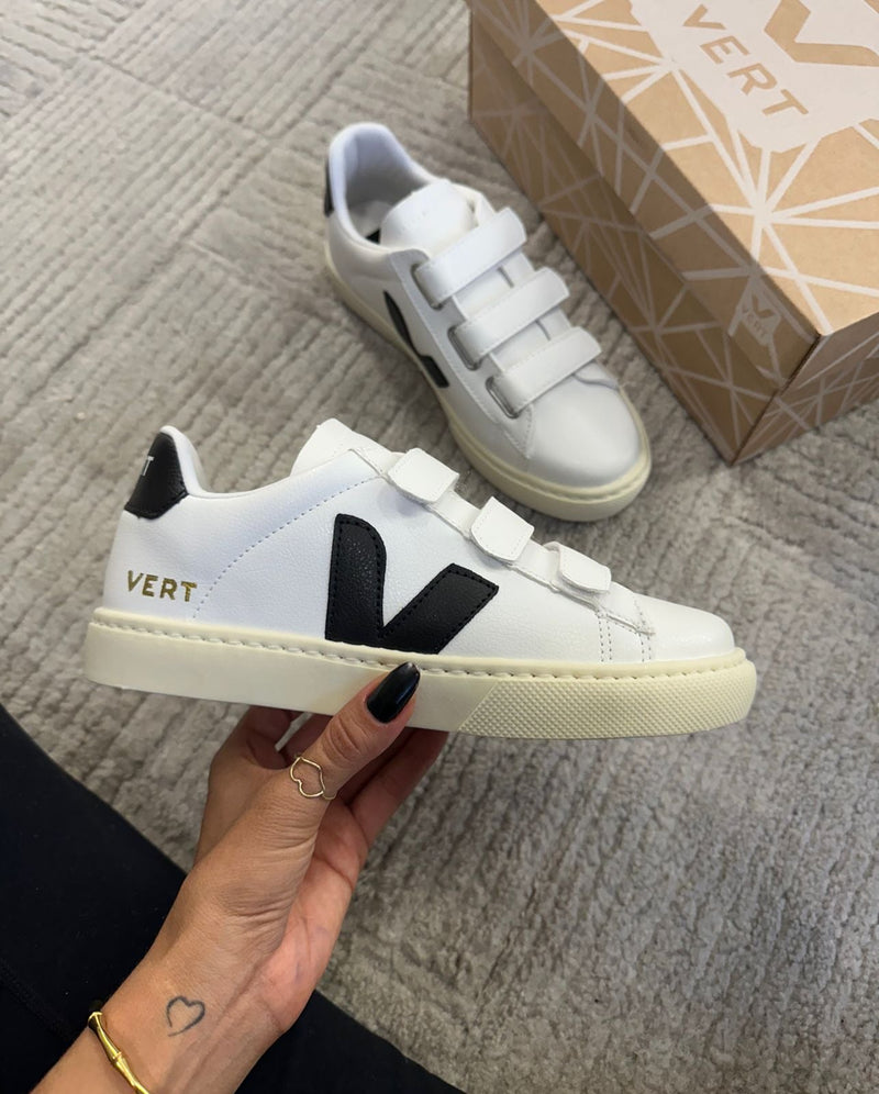 TENIS VERT VELCRO 1 BRANCO/PRETO