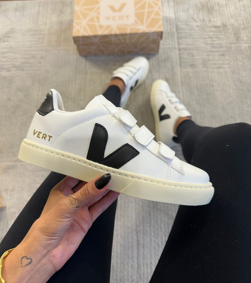 TENIS VERT VELCRO 1 BRANCO/PRETO