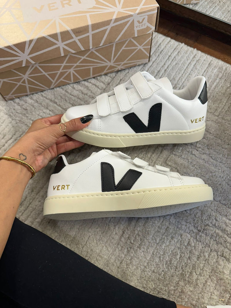 TENIS VERT VELCRO 1 BRANCO/PRETO