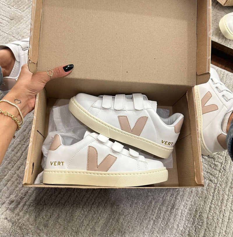 TENIS VERT VELCRO 1 BRANCO NUDE